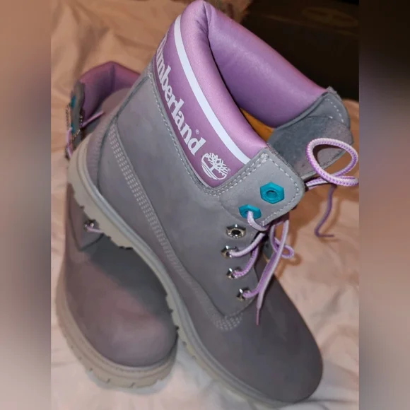 Timberland Ladies 6 Inch Grey And Purple Waterproof Boots Size UK 8 - Picture 8 of 11